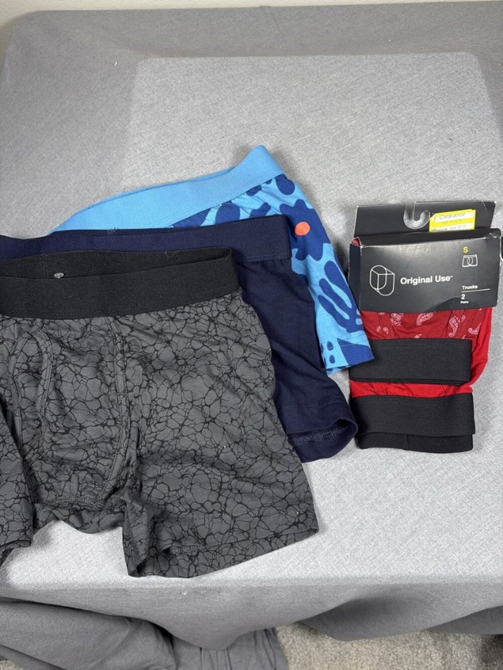 Target Brands Mens Small Trunk Underwear Lot 5 Pack Blue Grey Red S